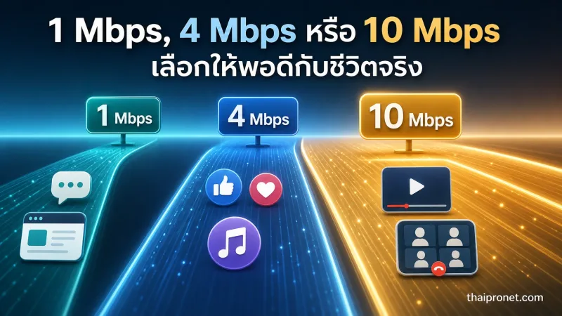 1 Mbps, 4 Mbps หรือ 10 Mbps ต่างกันแค่ไหน? เลือกให้พอดีกับชีวิตจริง — Mbps คืออะไร