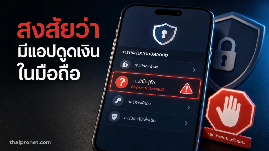 สงสัยว่ามีแอปดูดเงินในมือถือ เช็กอะไรได้บ้างก่อนทำธุรกรรมธนาคารอีกครั้ง — เช็คแอปดูดเงิน