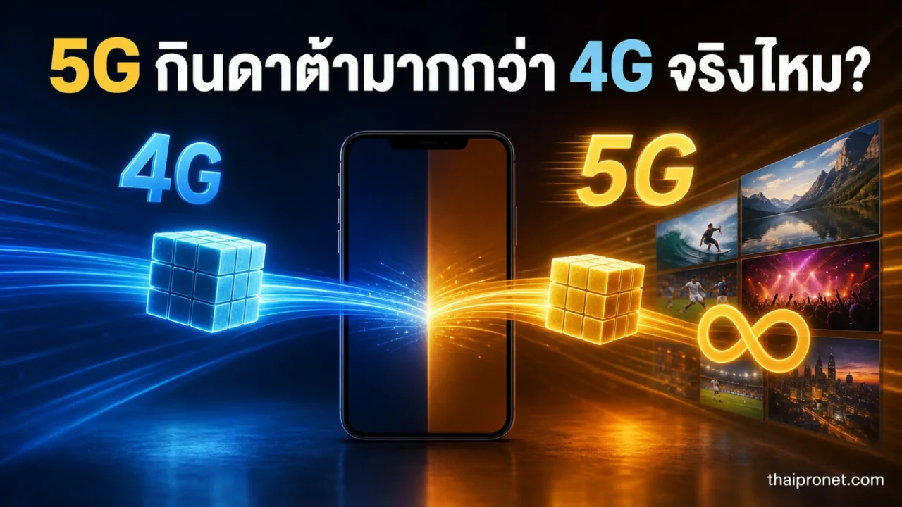 5G กินเน็ตกว่า 4G จริงไหม? คำตอบไม่ได้อยู่ที่สัญญาณอย่างเดียว — 5G กินเน็ตไหม