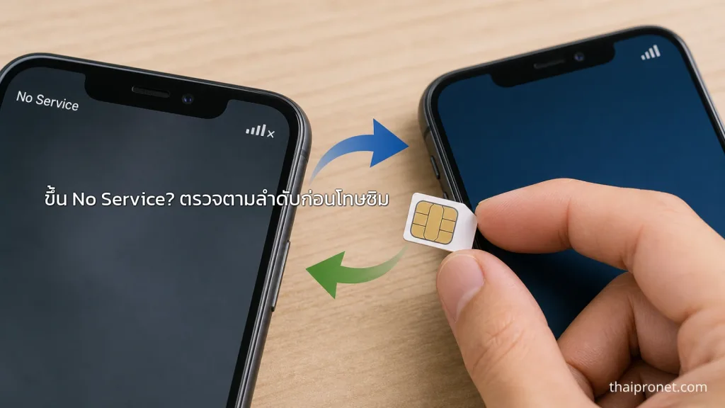 มือถือขึ้น No Service อย่าเพิ่งคิดว่าซิมเสีย ลองตรวจตามลำดับนี้ — ซิมไม่มีสัญญาณ