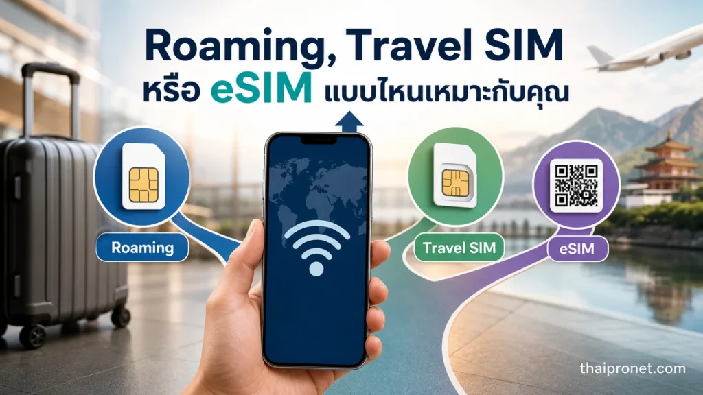 ไปต่างประเทศใช้ Roaming, Travel SIM หรือ eSIM แบบไหนเหมาะกว่า — Roaming ต่างประเทศ