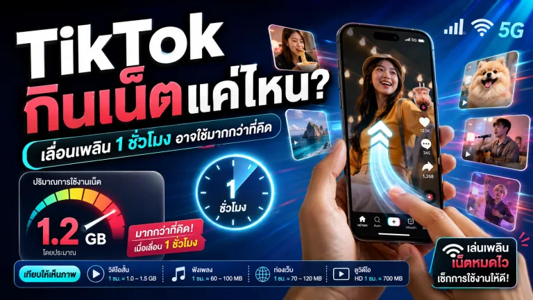 TikTok กินเน็ตแค่ไหน? เลื่อนเพลิน 1 ชั่วโมงอาจใช้มากกว่าที่คิด