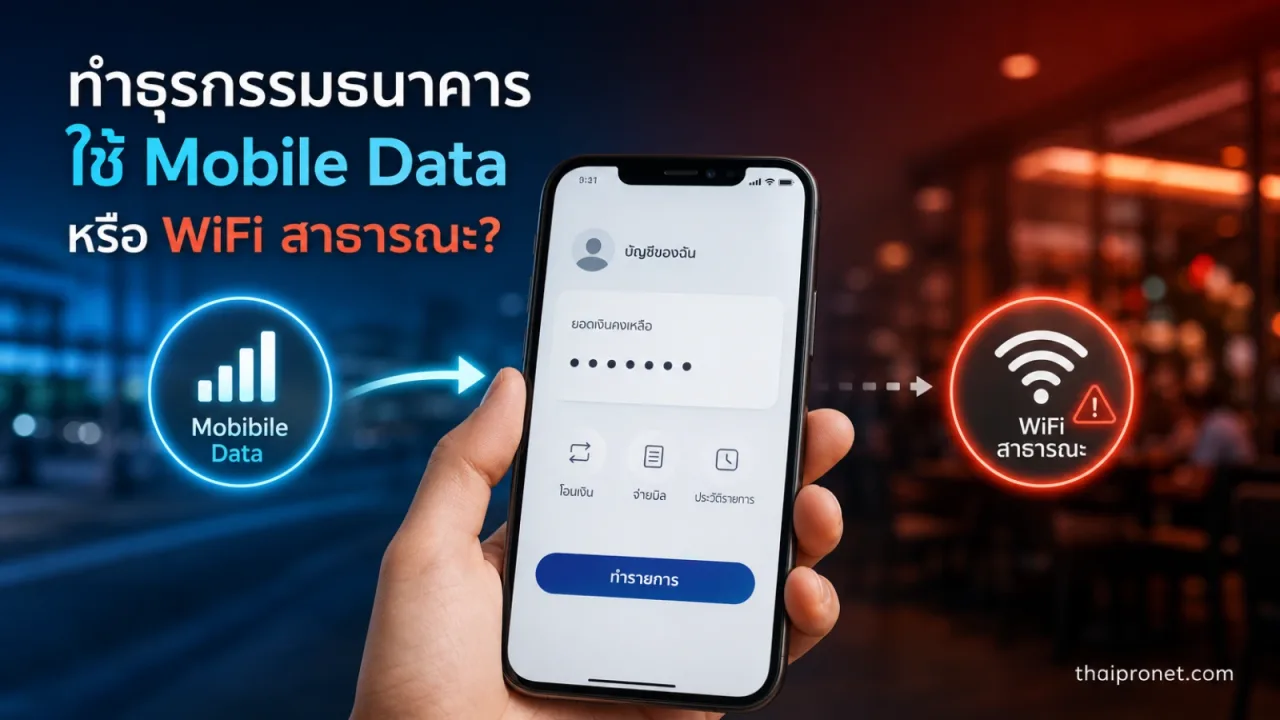 ทำธุรกรรมธนาคารผ่านเน็ตมือถือกับ WiFi สาธารณะ แบบไหนลดความเสี่ยงได้มากกว่า